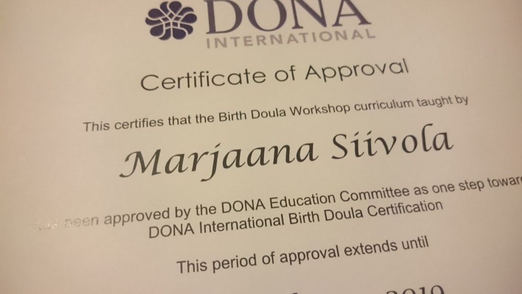 sertifioitu doula Marjaana Siivola